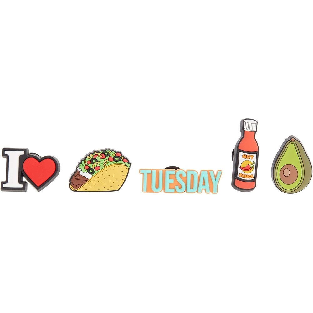 image:imageCrocs Jibbitz 5Pack Food Shoe Charms Jibbitz for Crocs Taco Tuesday One Size