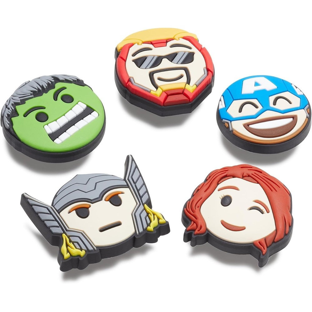 image:imageCrocs Jibbitz 5Pack Marvel Shoe Charms Jibbitz Avengers Emojis One Size