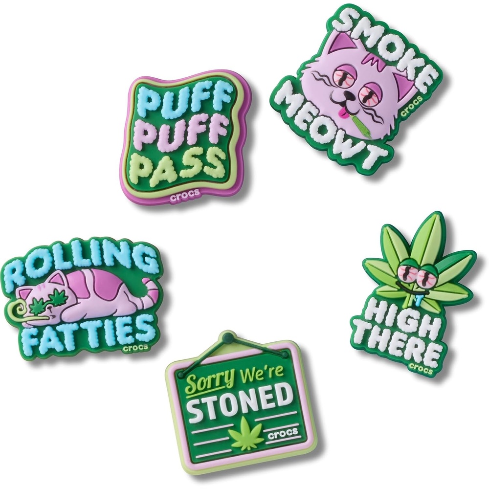 image:imageCrocs Jibbitz Flowers Shoe Charm Packs 420 Hemp Cuties 5Pack