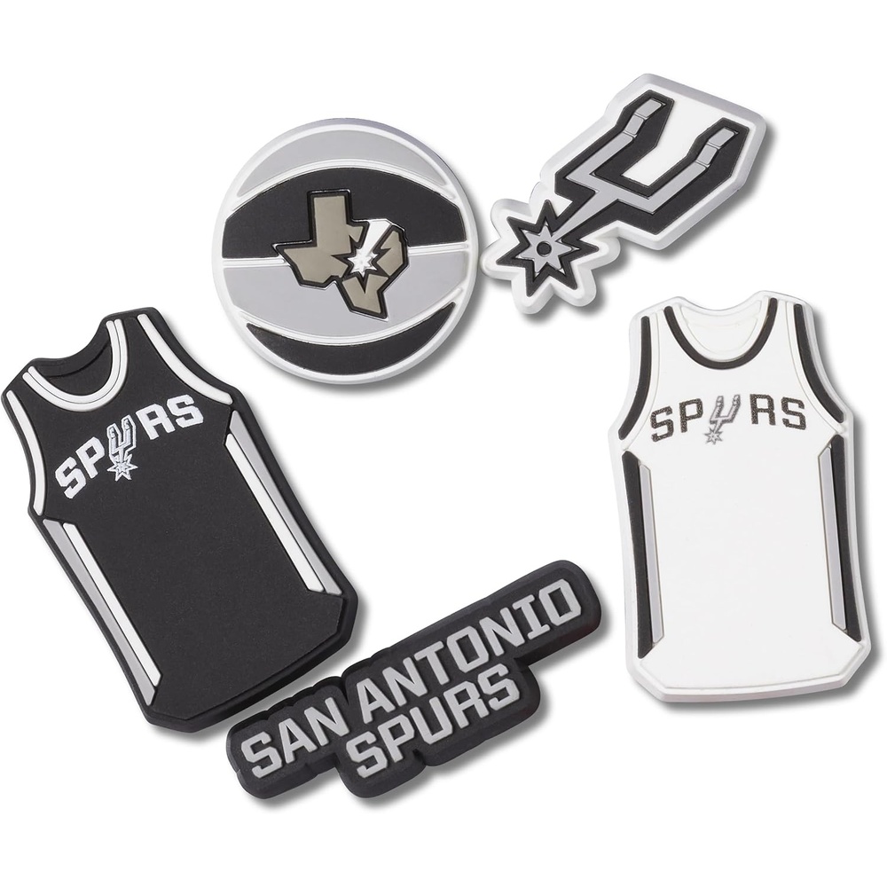 image:imageCrocs Jibbitz Shoe Charms NBA Basketball Teams Sports Collection Multi PacksSan Antonio Spurs
