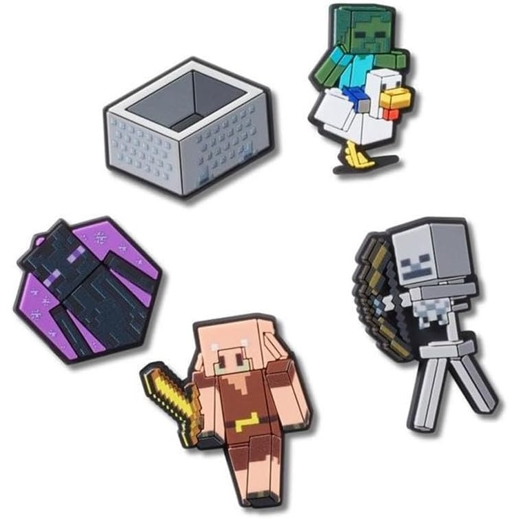 image:imageCrocs Jibbitz Video Games Shoe Charm Packs Minecraft Chicken Jockey 5Pack