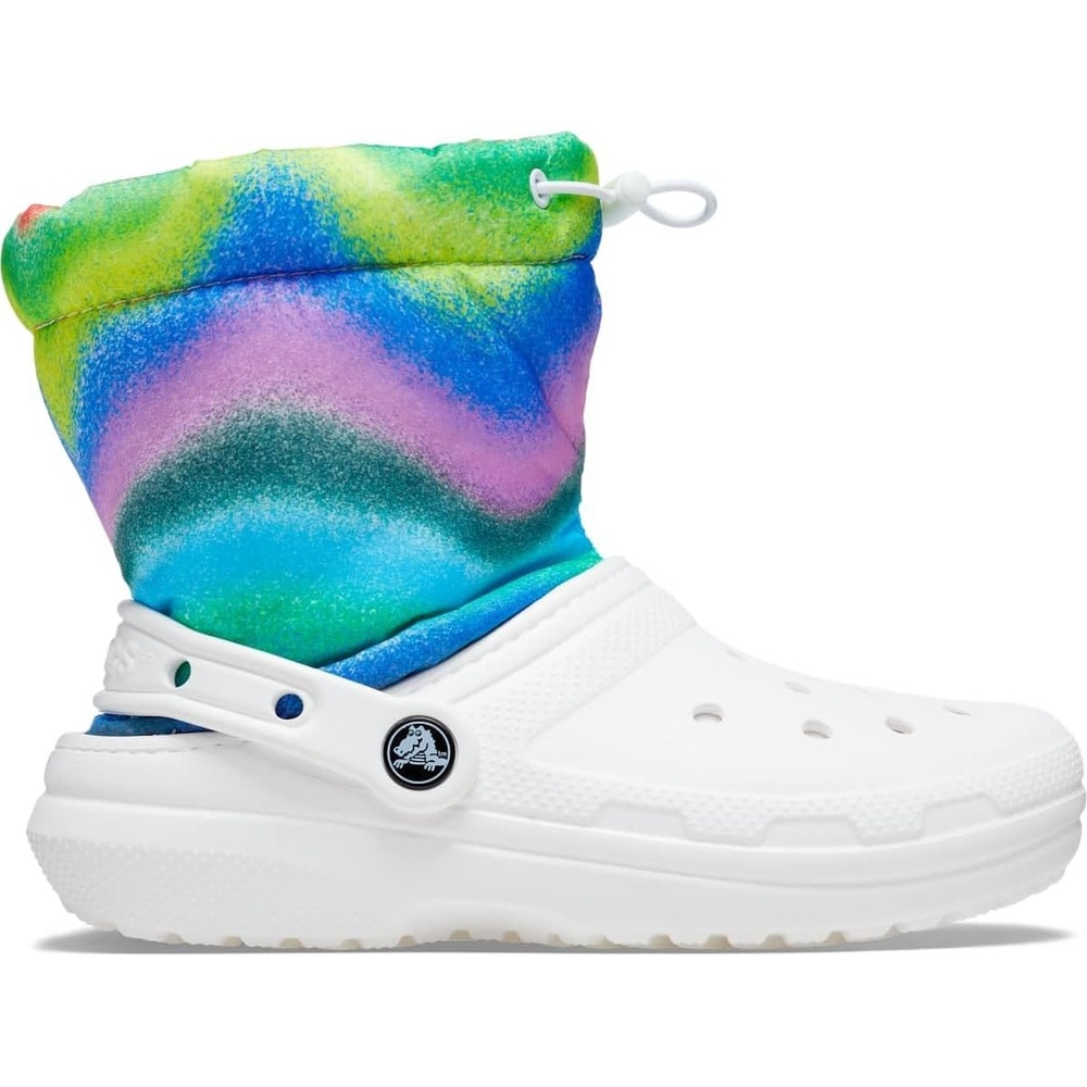 image:imageCrocs Kids Classic Lined Neo Puff BootWhiteMulti Spray Dye