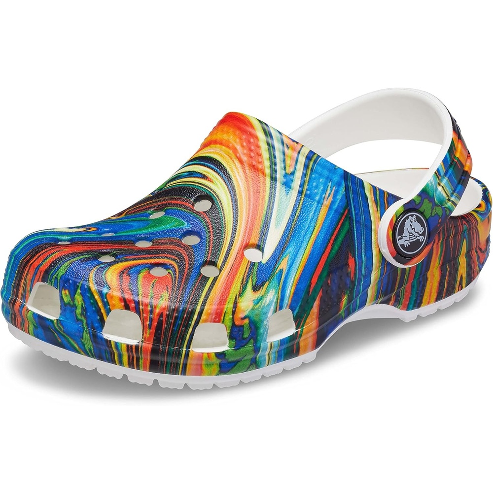 image:imageCrocs Kids Classic Tie Dye ClogsBright CobaltWhite
