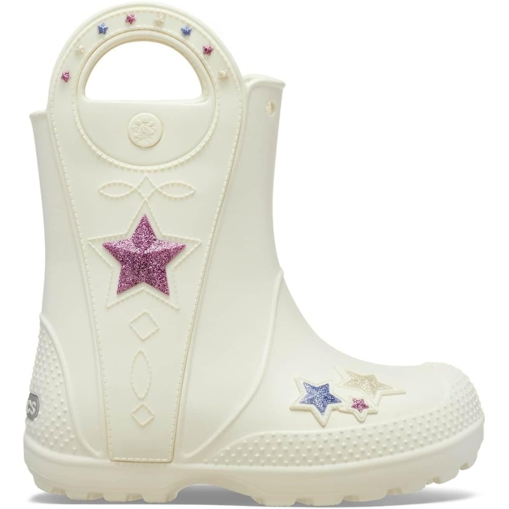 image:imageCrocs Kids Handle It Rain Boots  Waterproof Slip On Shoes  Kids Rain BootsWestern Summit White