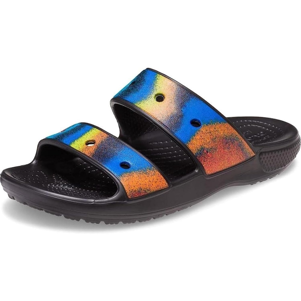 image:imageCrocs Mens Classic Slide SandalsBlackSpray Dye