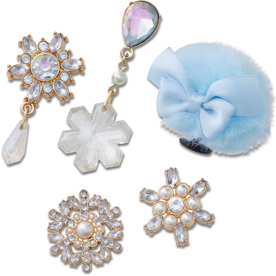 image:imageCrocs Mens and Womens Jibbitz Ornament Pack Shoe Charms Jibbitz for CrocsElevated Snowflake and Puff