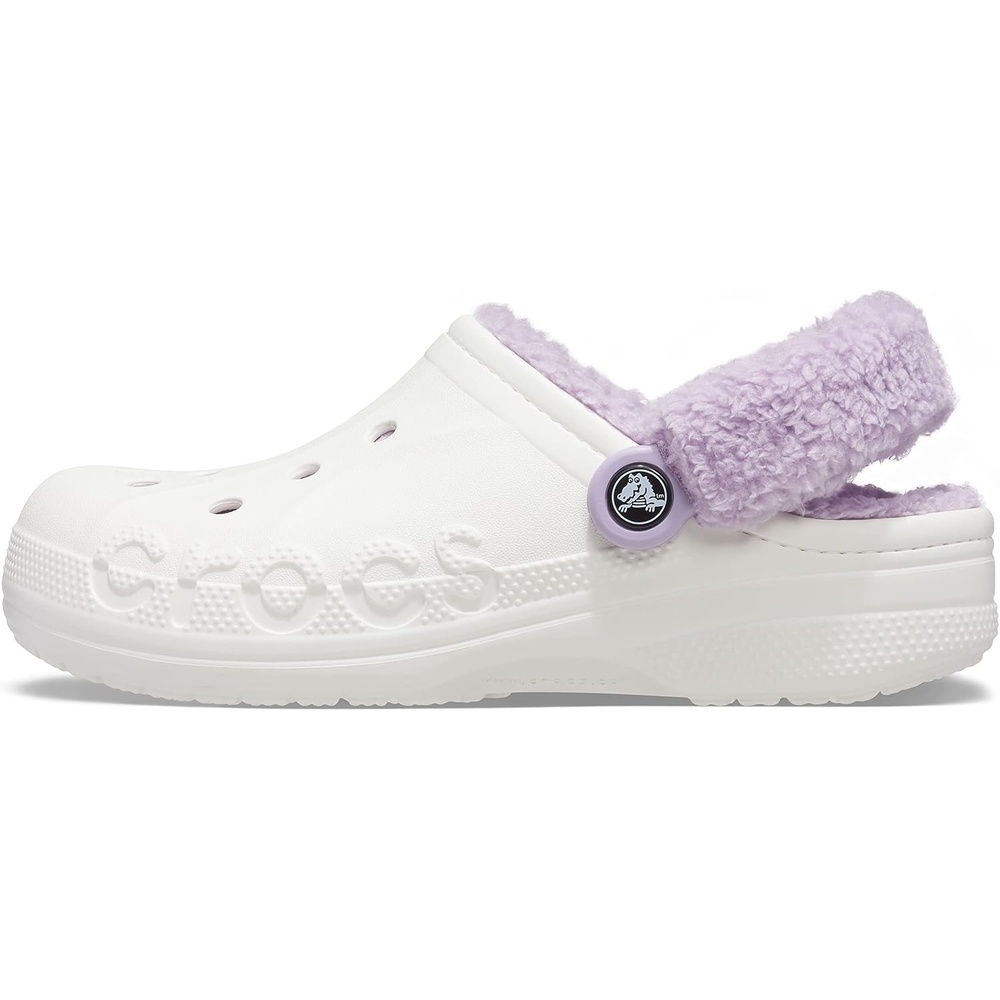image:imageCrocs Unisex Adult Baya Lined Fuzz Strap ClogsWhiteLavender