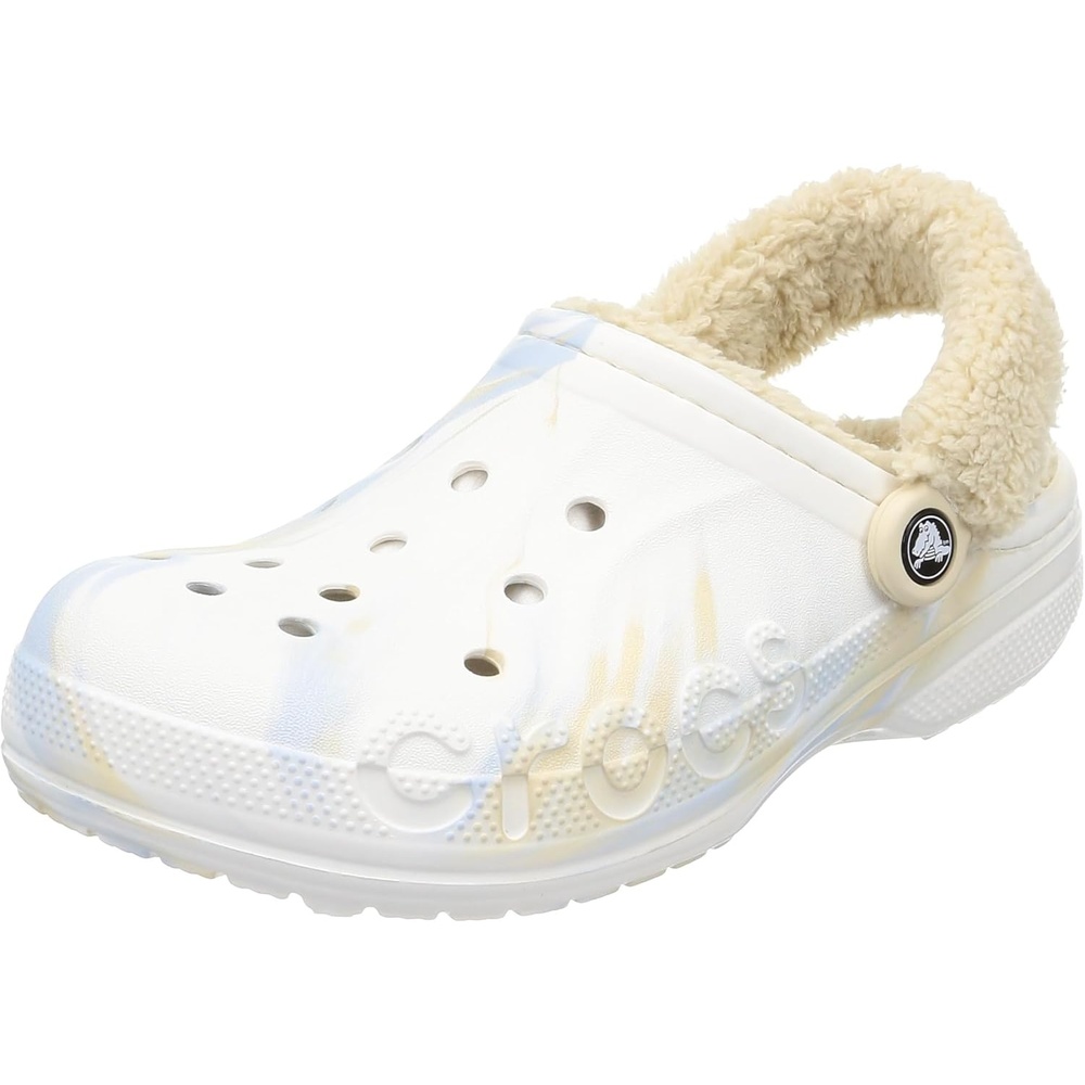 image:imageCrocs Unisex Adult Baya Lined Fuzz Strap ClogsWhiteMulticolor