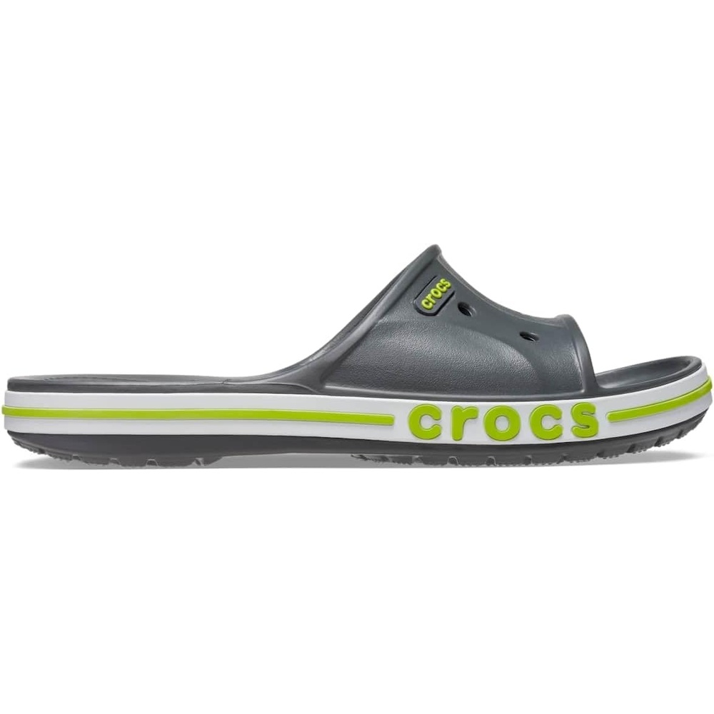 image:imageCrocs Unisex Adult Bayaband Slide SandalsSlate GreyLime Punch