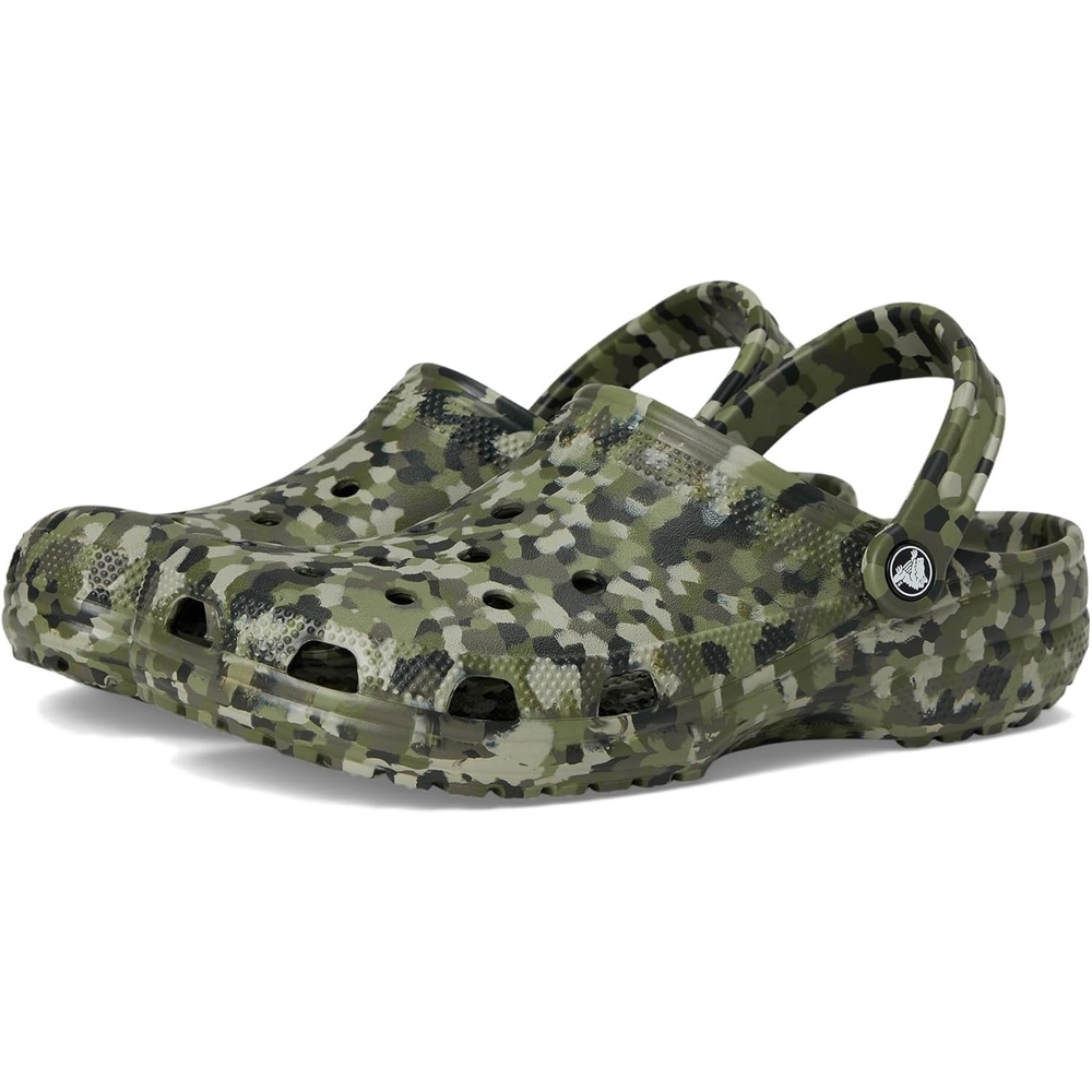 image:imageCrocs Unisex Adult Classic Marbled Tiedye ClogsArmy GreenMulti Confetti