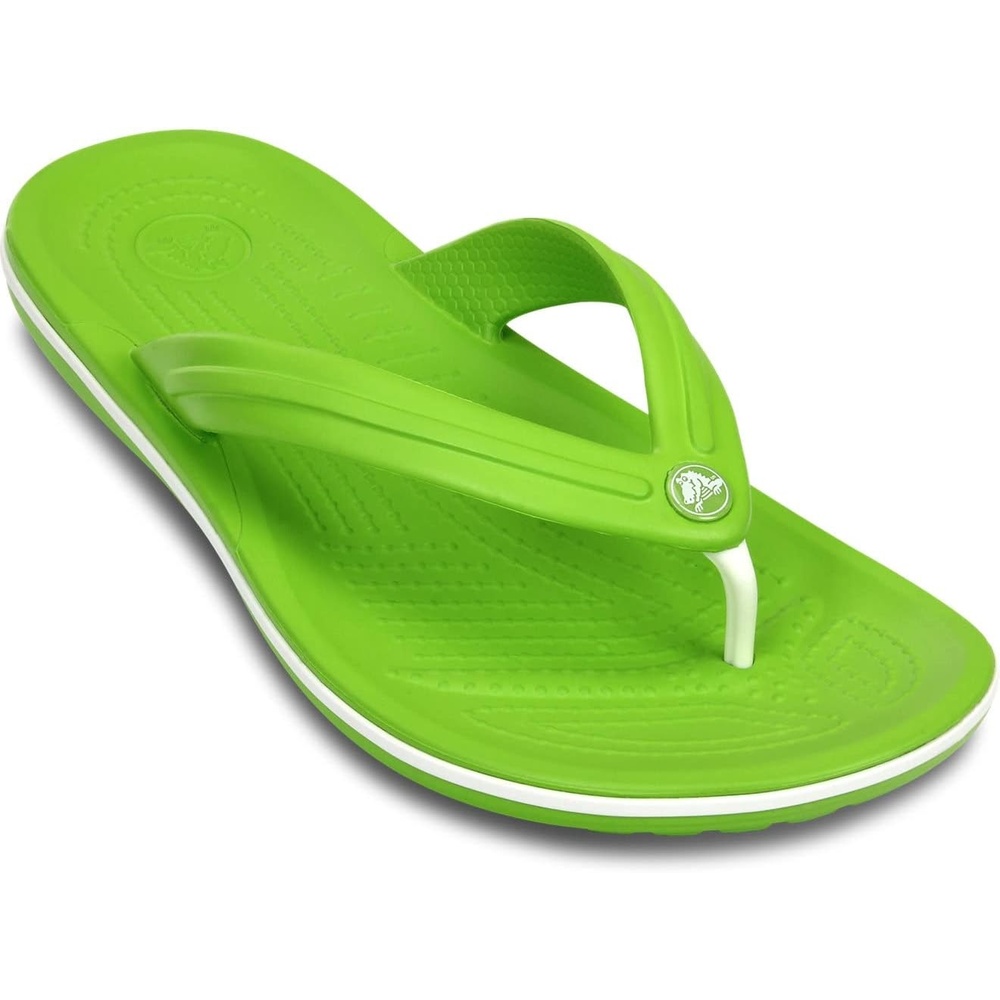 image:imageCrocs Unisex Adult Crocband Flip Flop SandalVolt GreenWhite
