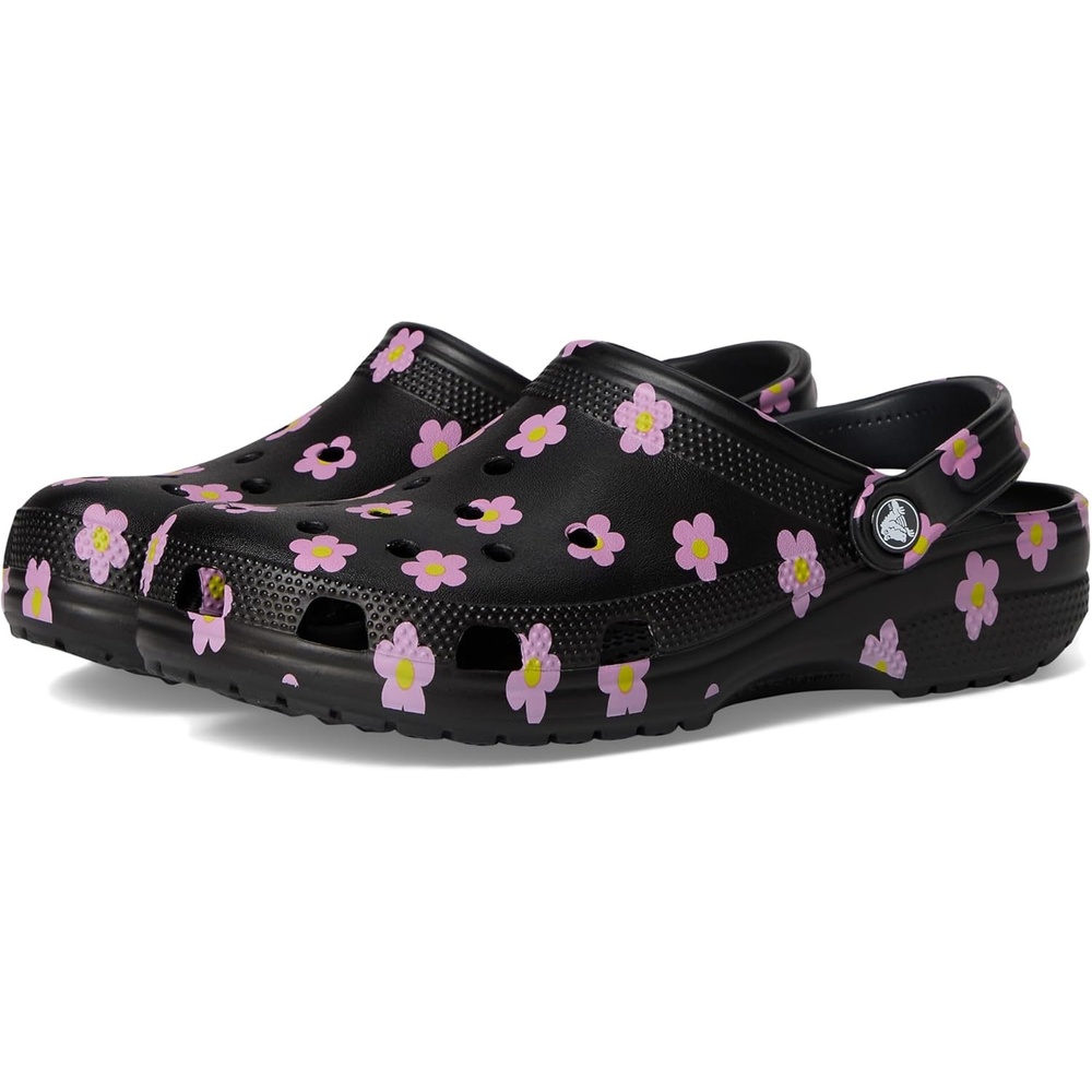 image:imageCrocs UnisexAdult Classic Clog  Seasonal GraphicBlackFlowers