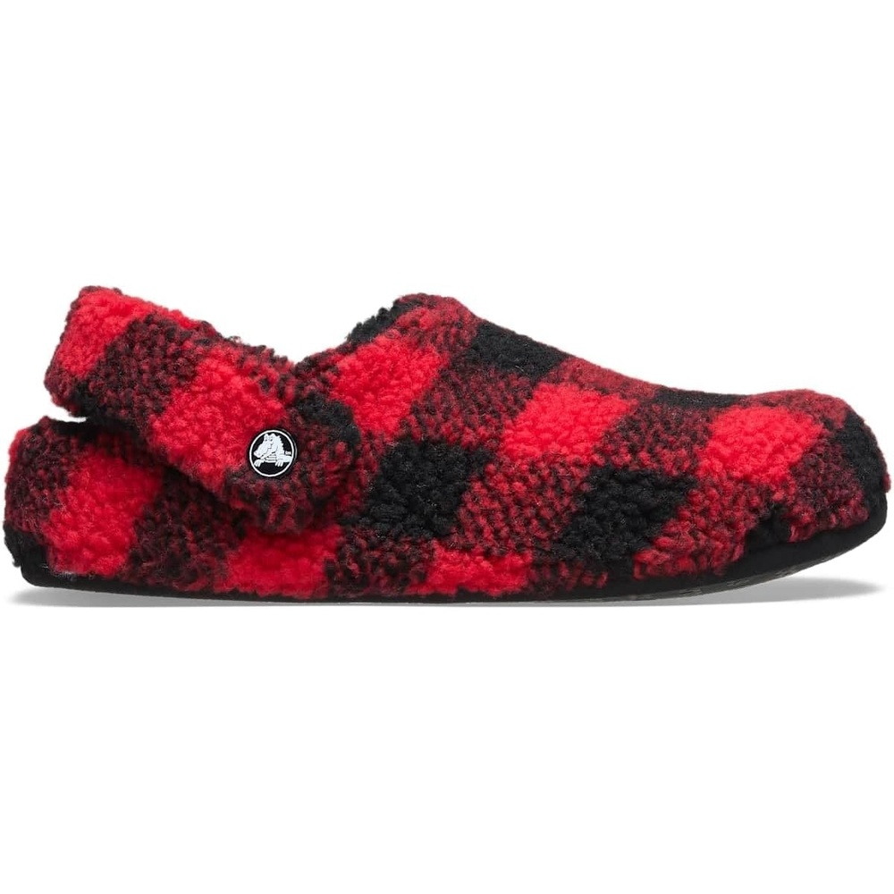 image:imageCrocs UnisexAdult Classic Cozzzy Lined SlipperBuffalo Plaid Varsity RedBlack
