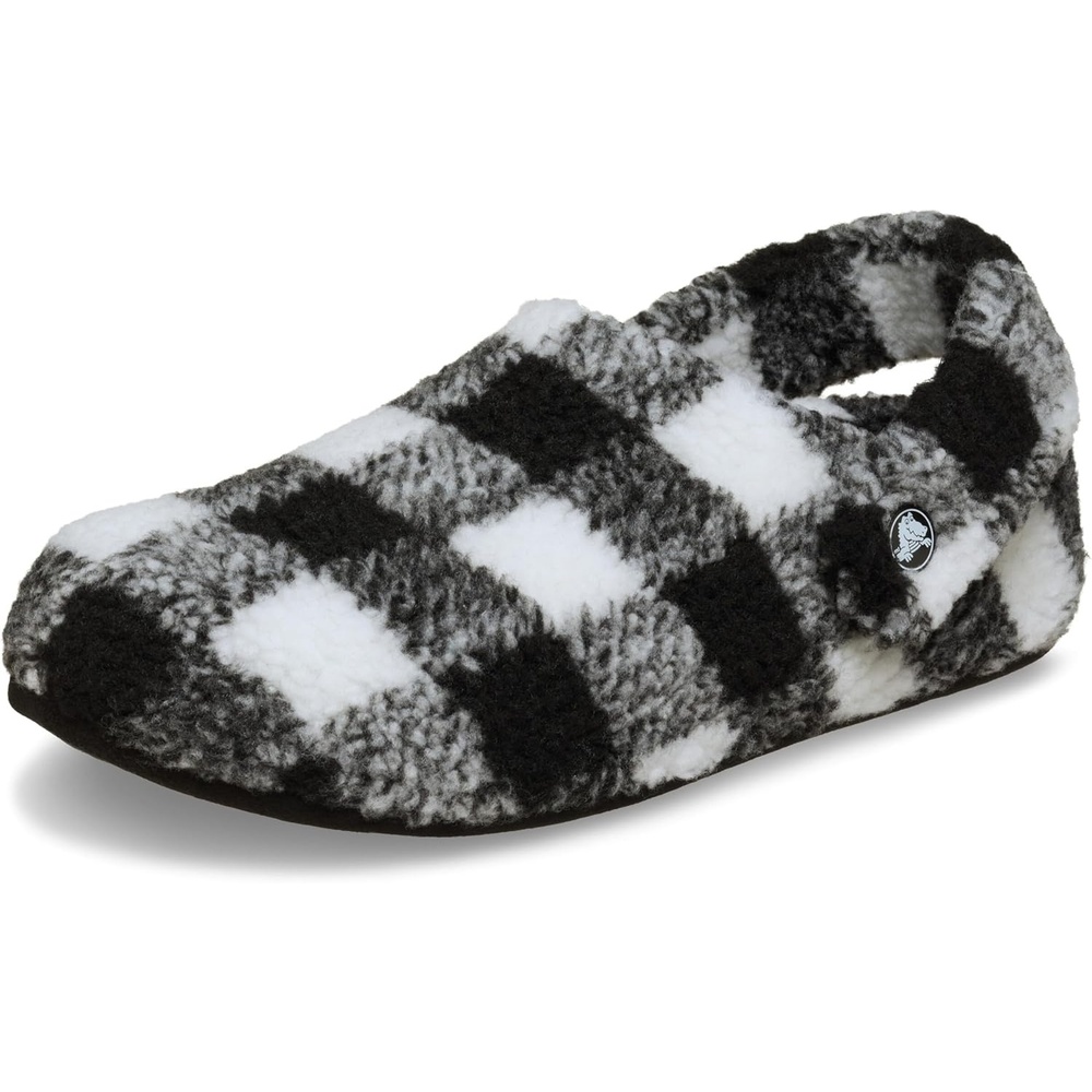 image:imageCrocs UnisexAdult Classic Cozzzy Lined SlipperBuffalo PlaidVarsity BlackWhite