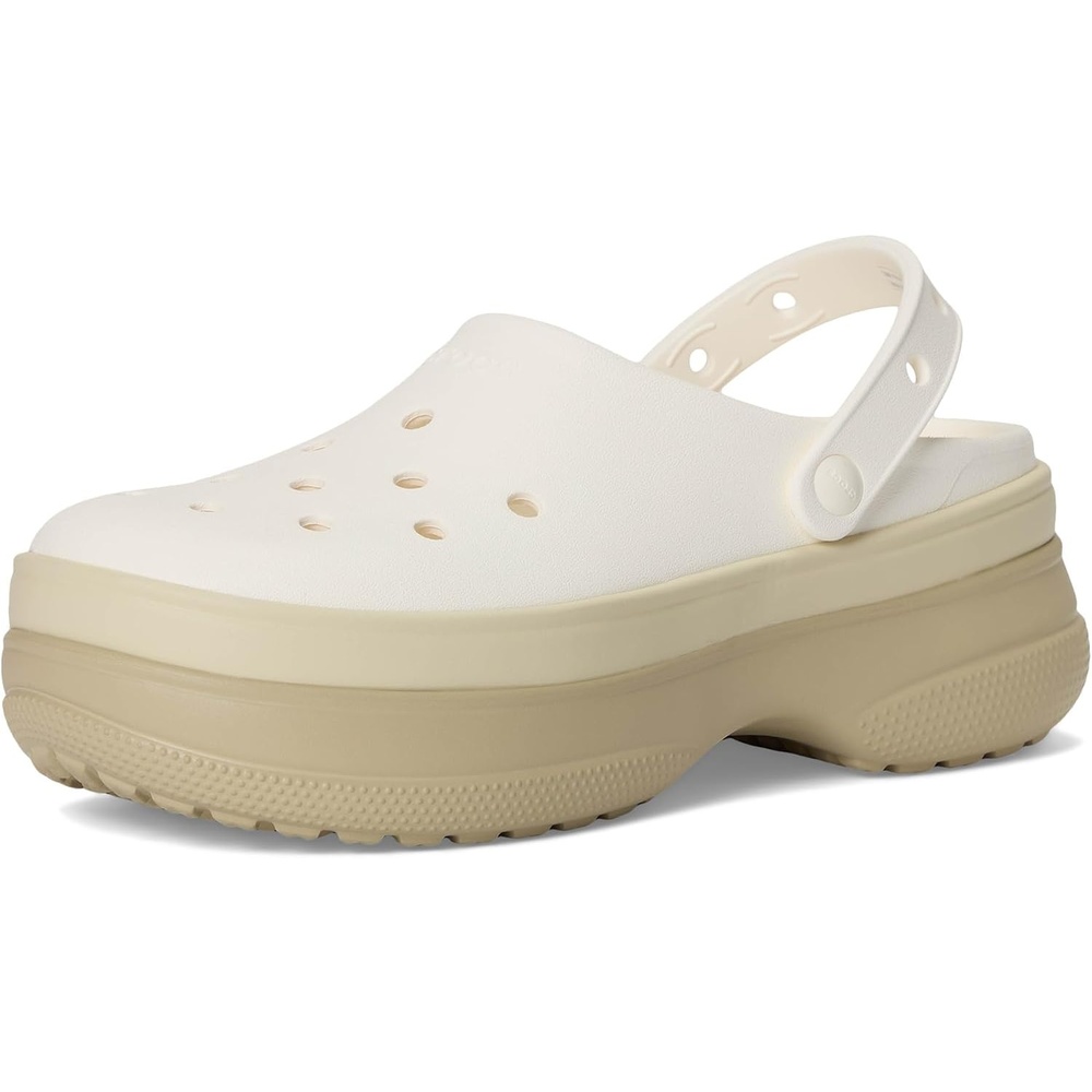 image:imageCrocs UnisexAdult Classic Stacked Clogs Platform PlatformChalk