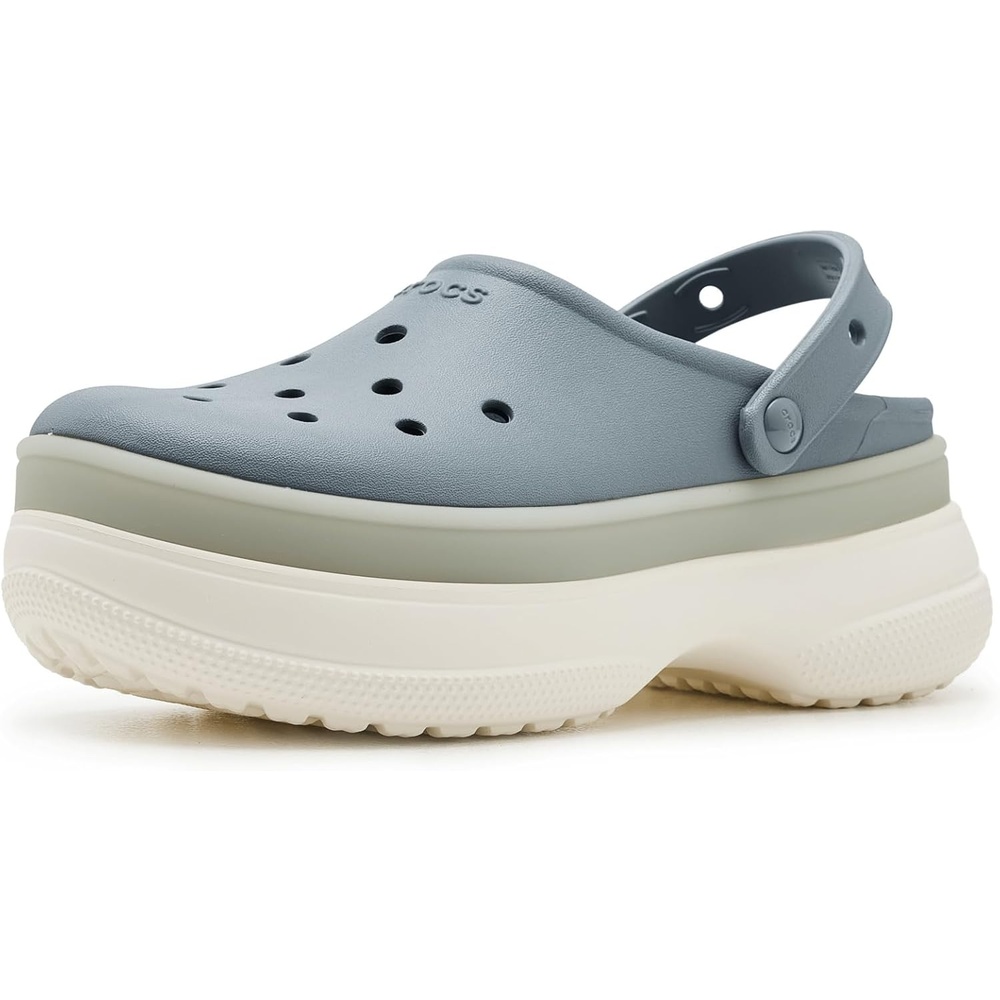 image:imageCrocs UnisexAdult Classic Stacked Clogs Platform PlatformFrosted Concrete