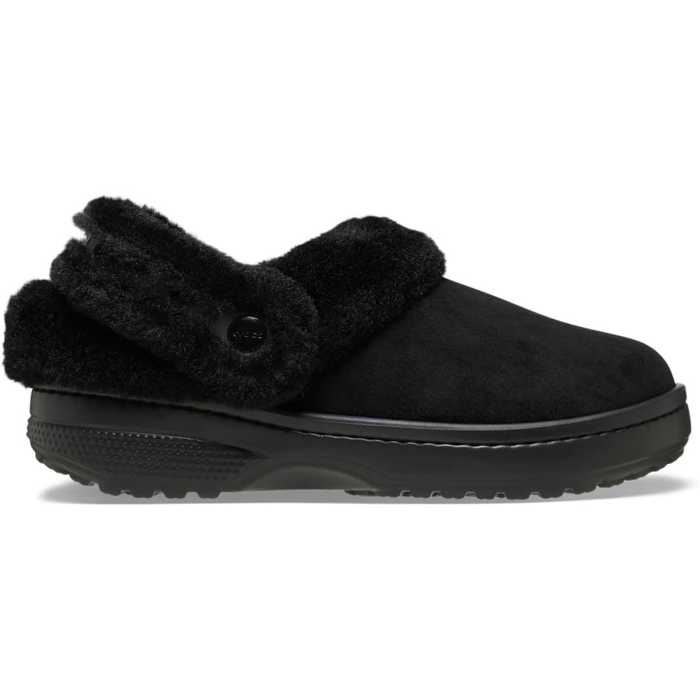 image:imageCrocs UnisexAdult Classic Unfurgettable Lined Clogs Fuzzy SlippersBlack Vegan Suede