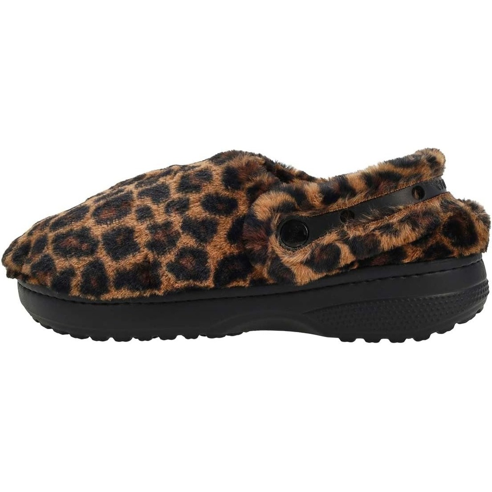 image:imageCrocs UnisexAdult Classic Unfurgettable Lined Clogs Fuzzy SlippersSepiaLeopard