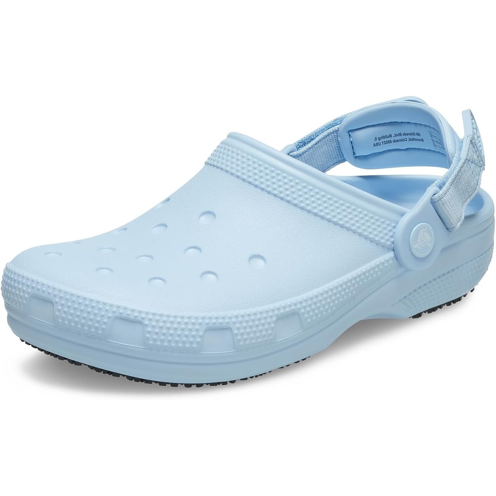 image:imageCrocs UnisexAdult Classic Work Clogs Enclosed Toe Slip Resistant All Day ComfortBlue Frost