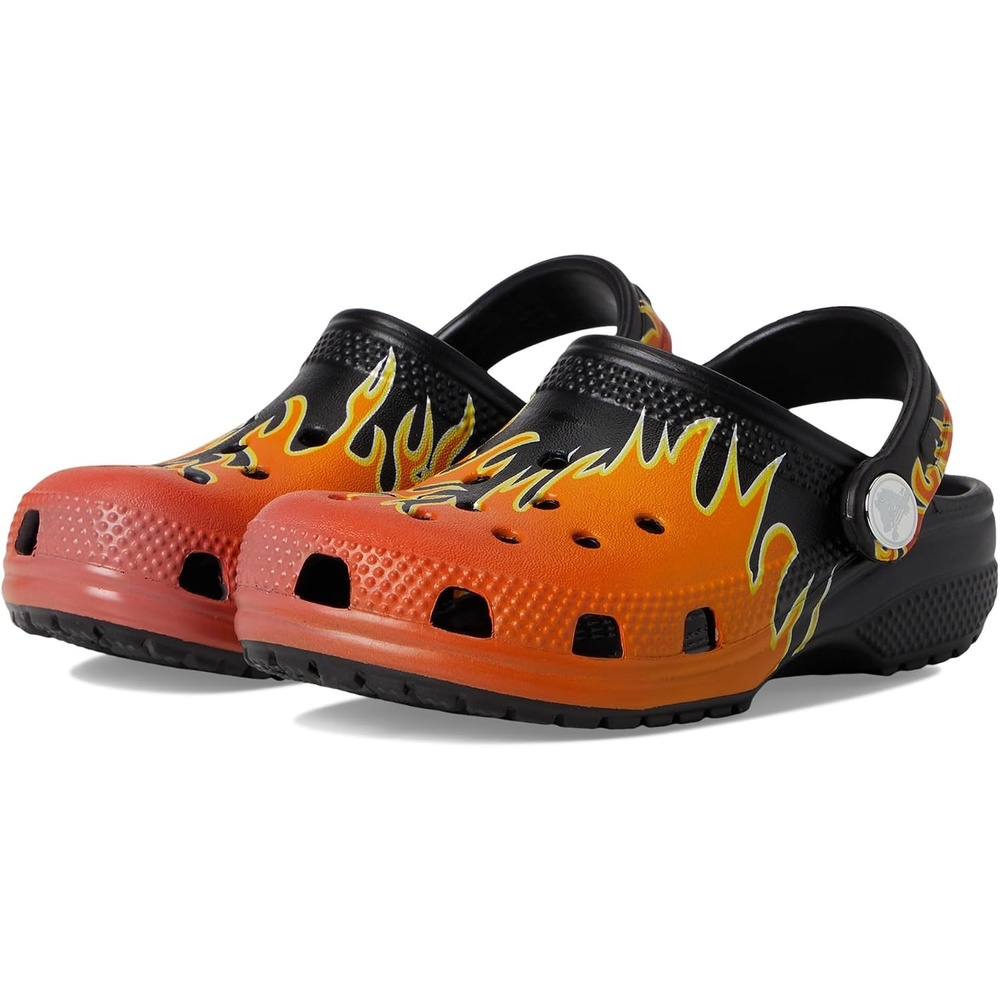 image:imageCrocs UnisexChild Classic Graphic ClogBlackMulti Flames