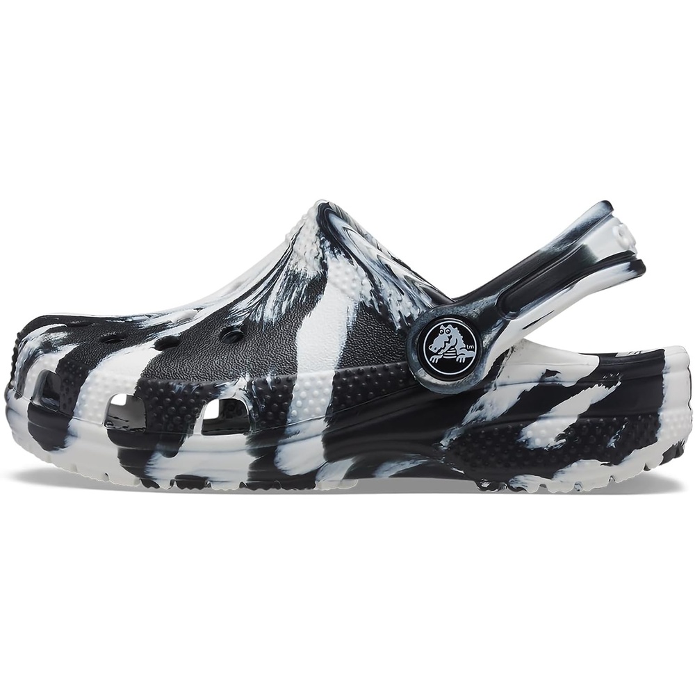 image:imageCrocs UnisexChild Classic Watercolor Marbled ClogBlackWhite