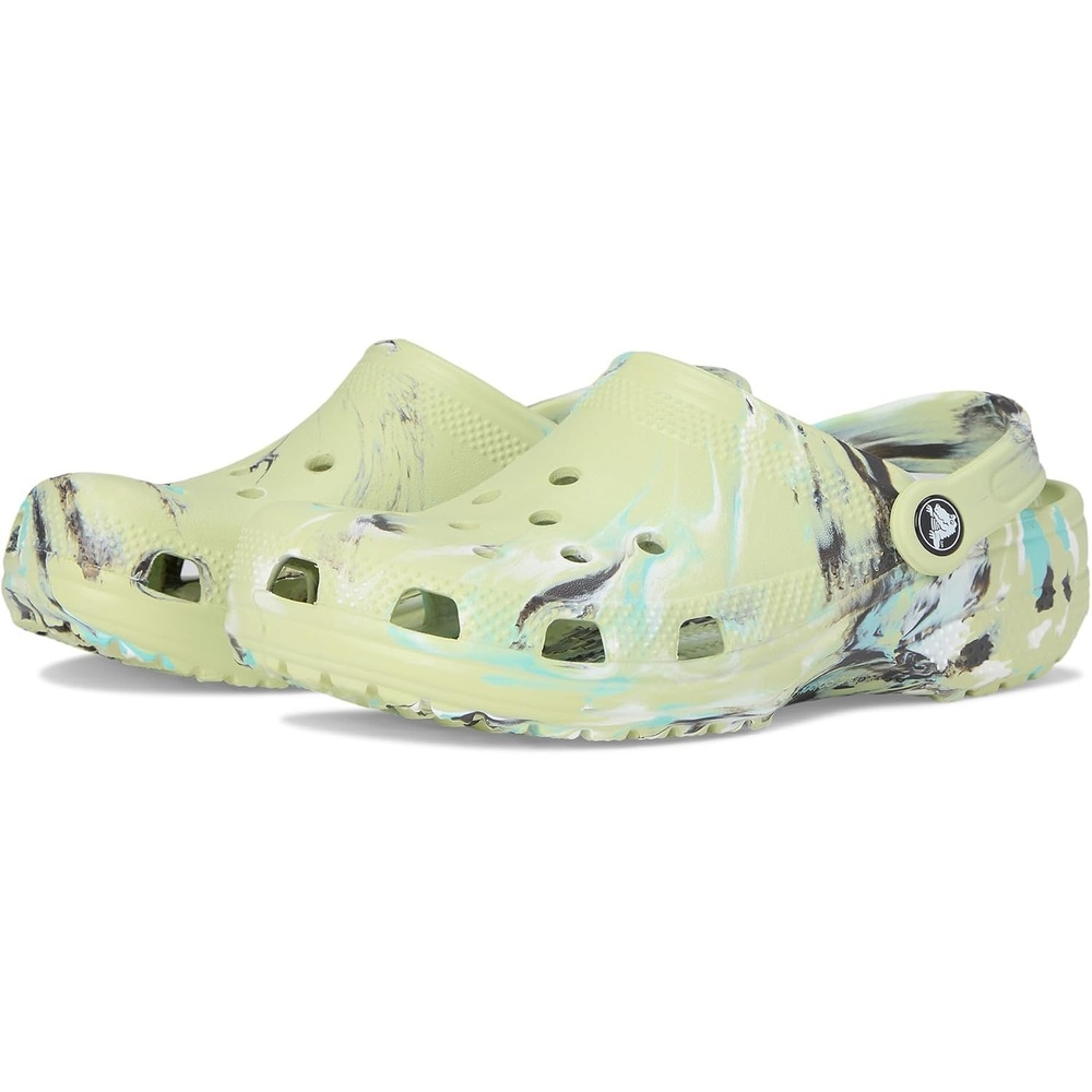 image:imageCrocs UnisexChild Classic Watercolor Marbled ClogFrothy GreenMulti