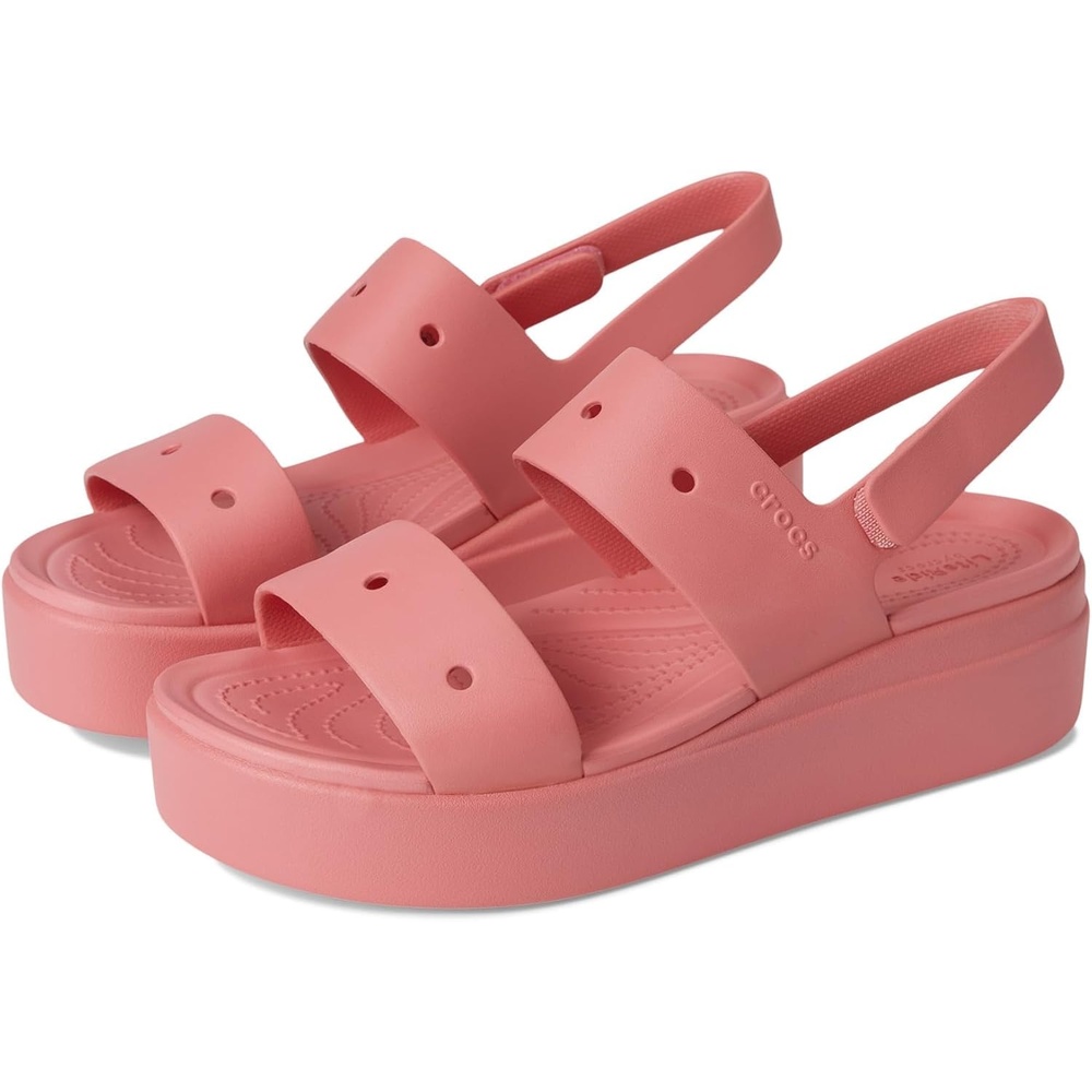 image:imageCrocs Womens Brooklyn 4U Low Wedges Platform Wedge Sandals for WomenHot Blush