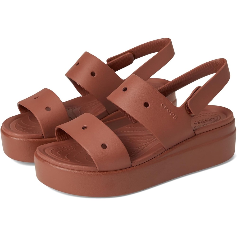 image:imageCrocs Womens Brooklyn 4U Low Wedges Platform Wedge Sandals for WomenRust