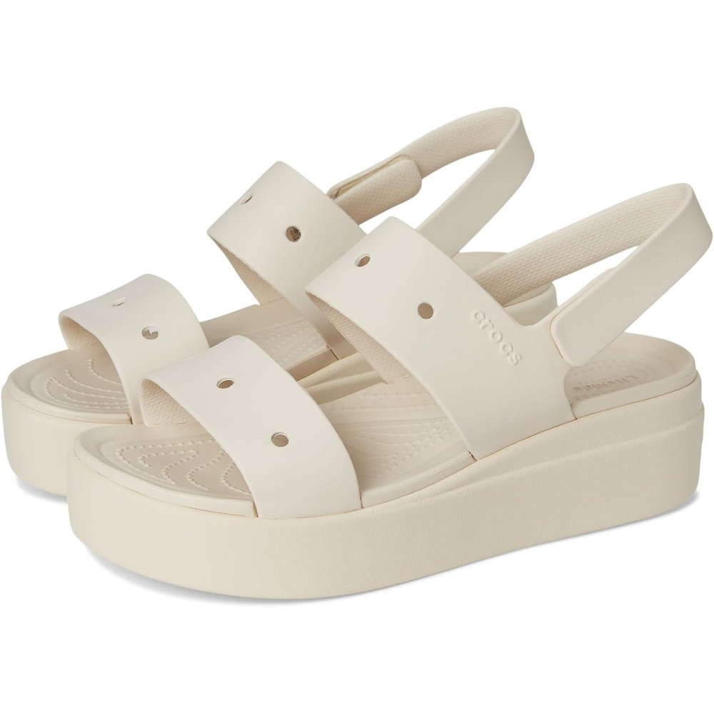 image:imageCrocs Womens Brooklyn 4U Low Wedges Platform Wedge Sandals for WomenStucco