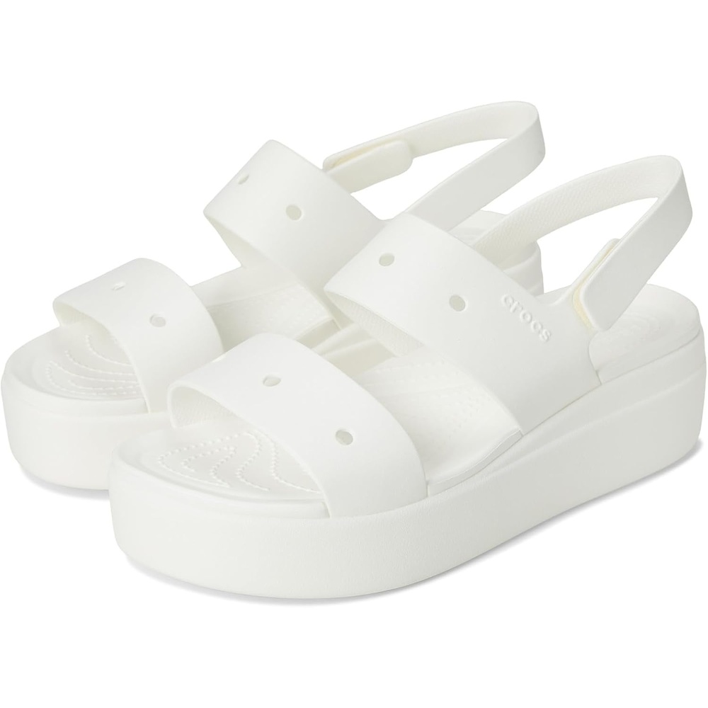 image:imageCrocs Womens Brooklyn 4U Low Wedges Platform Wedge Sandals for WomenWhite