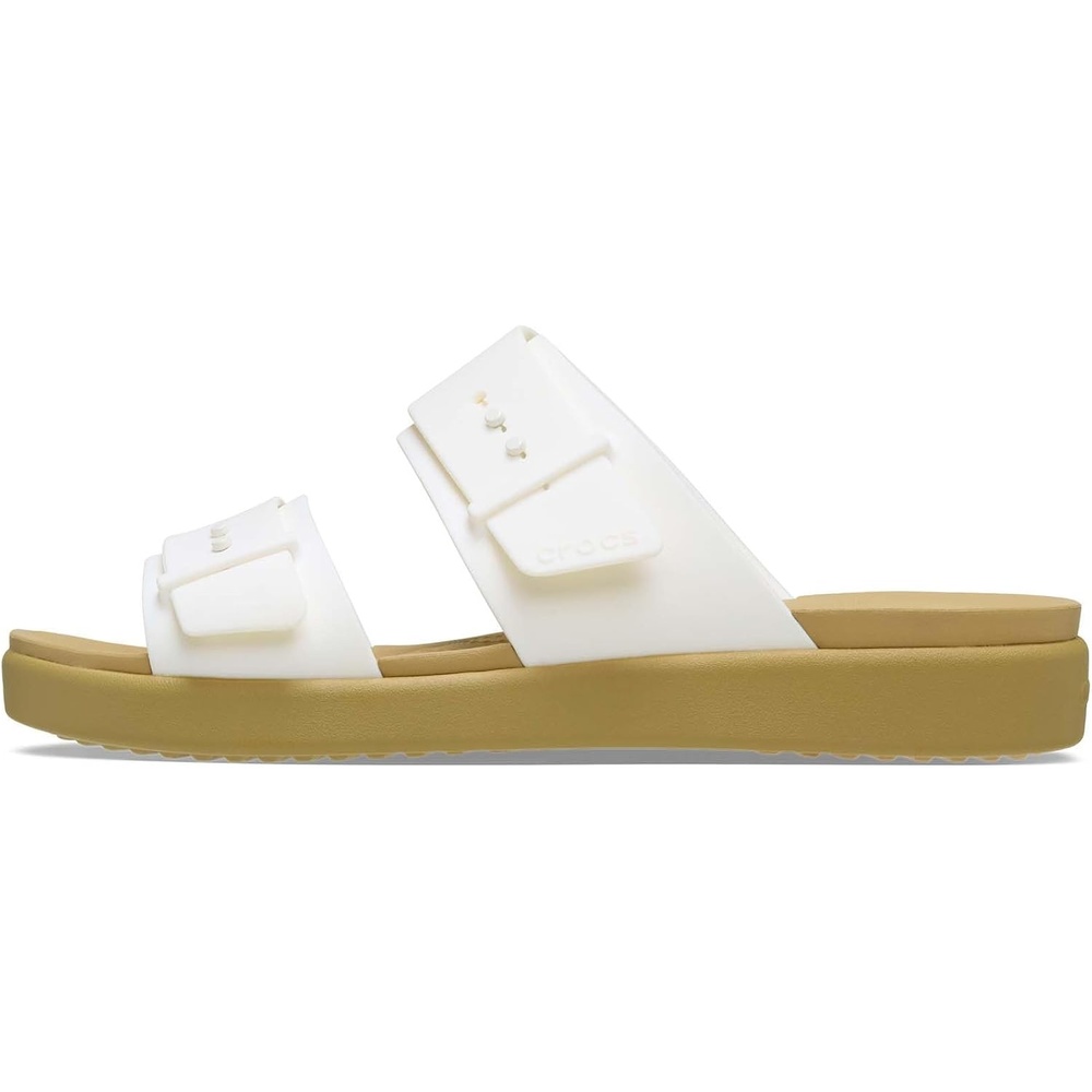 image:imageCrocs Womens Brooklyn Buckle Low SandalsChalkTan