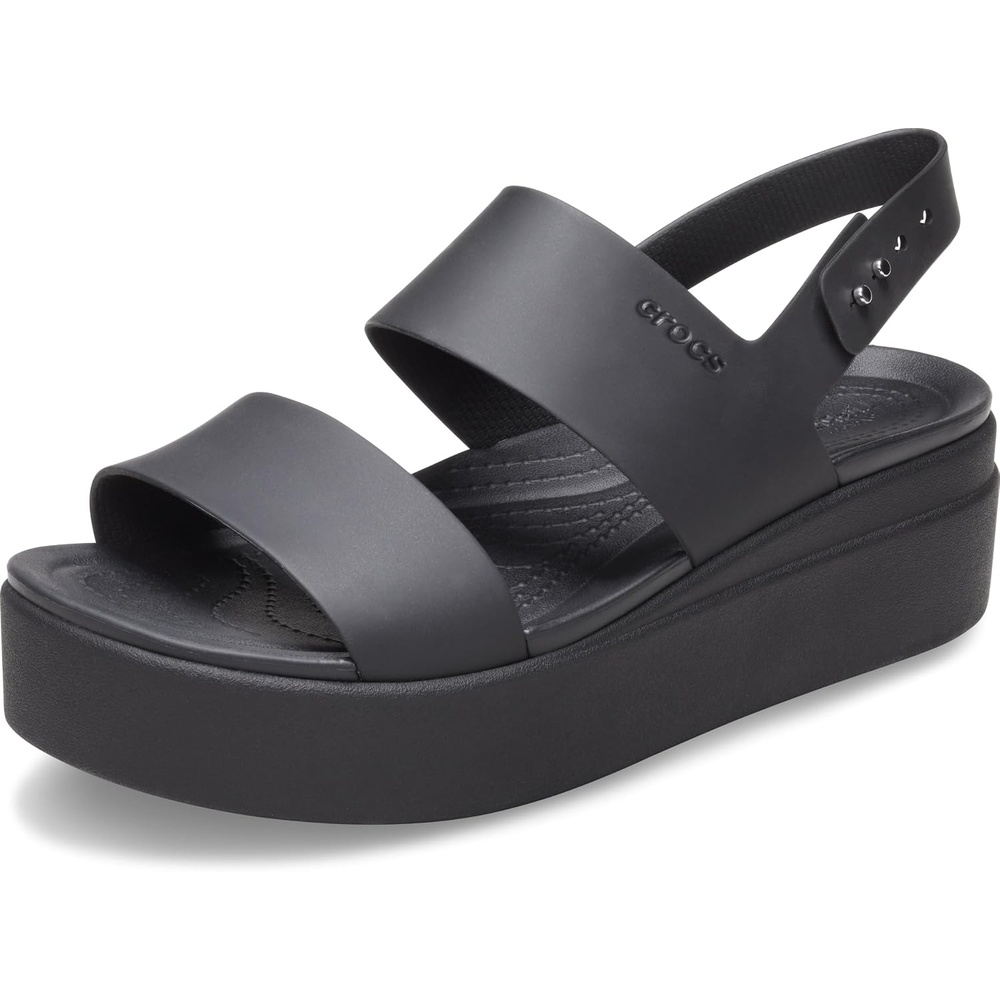 image:imageCrocs Womens Brooklyn Low Wedge SandalsBlackBlack