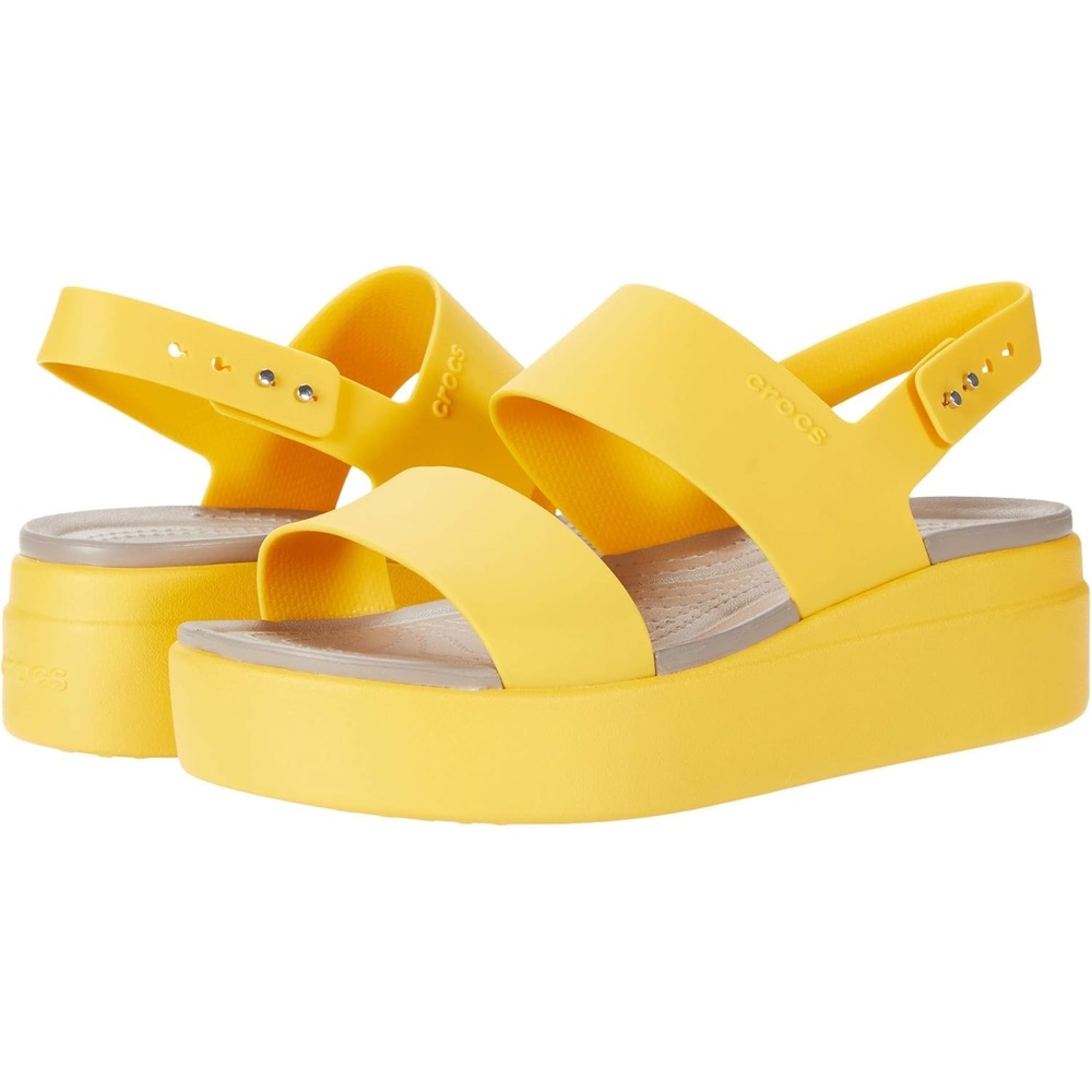 image:imageCrocs Womens Brooklyn Low Wedge SandalsCanaryCanary