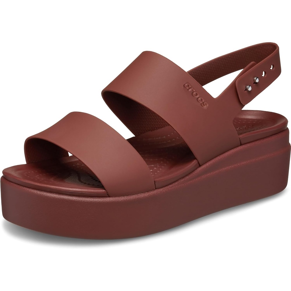 image:imageCrocs Womens Brooklyn Low Wedge SandalsDark Clay