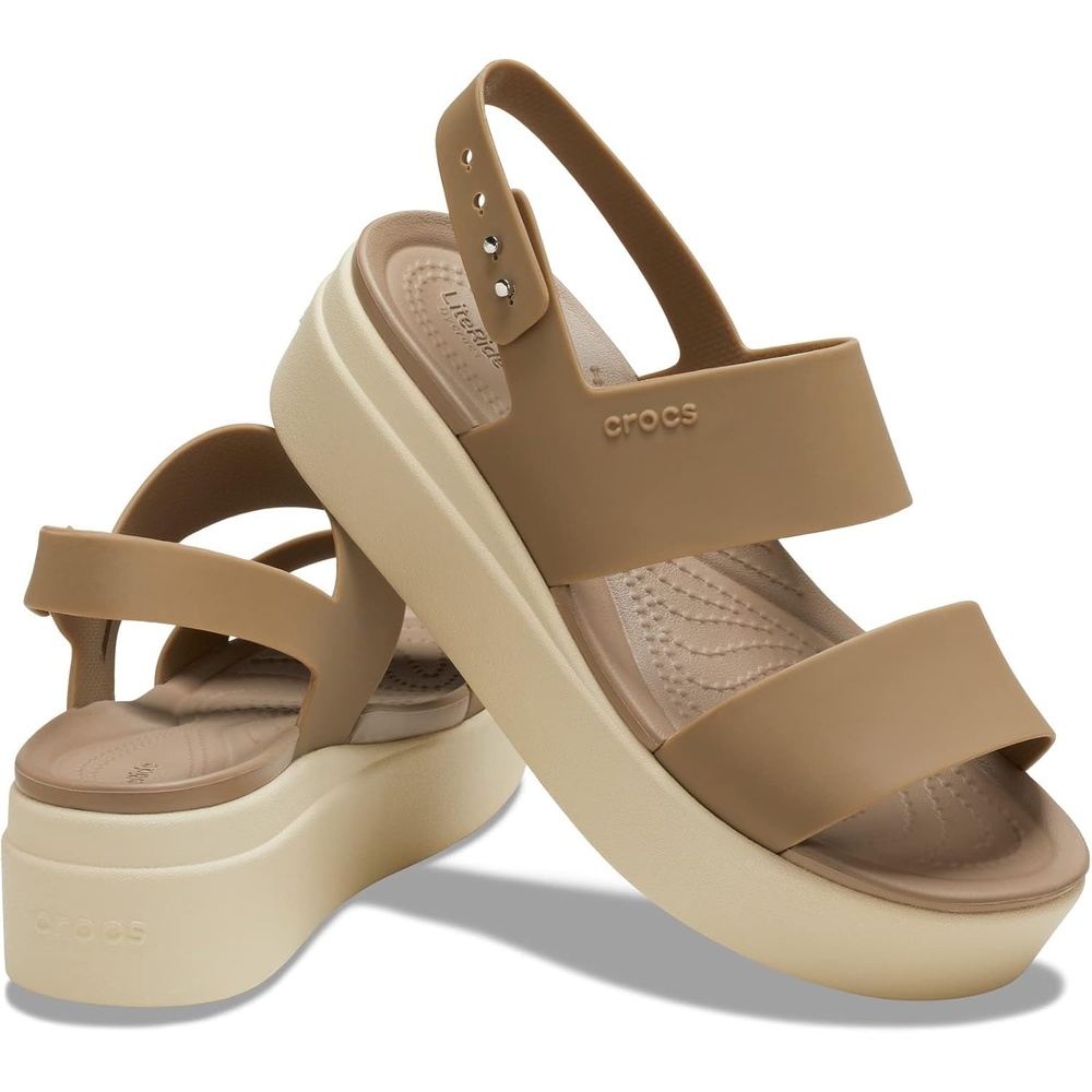 image:imageCrocs Womens Brooklyn Low Wedge SandalsKhakiBone