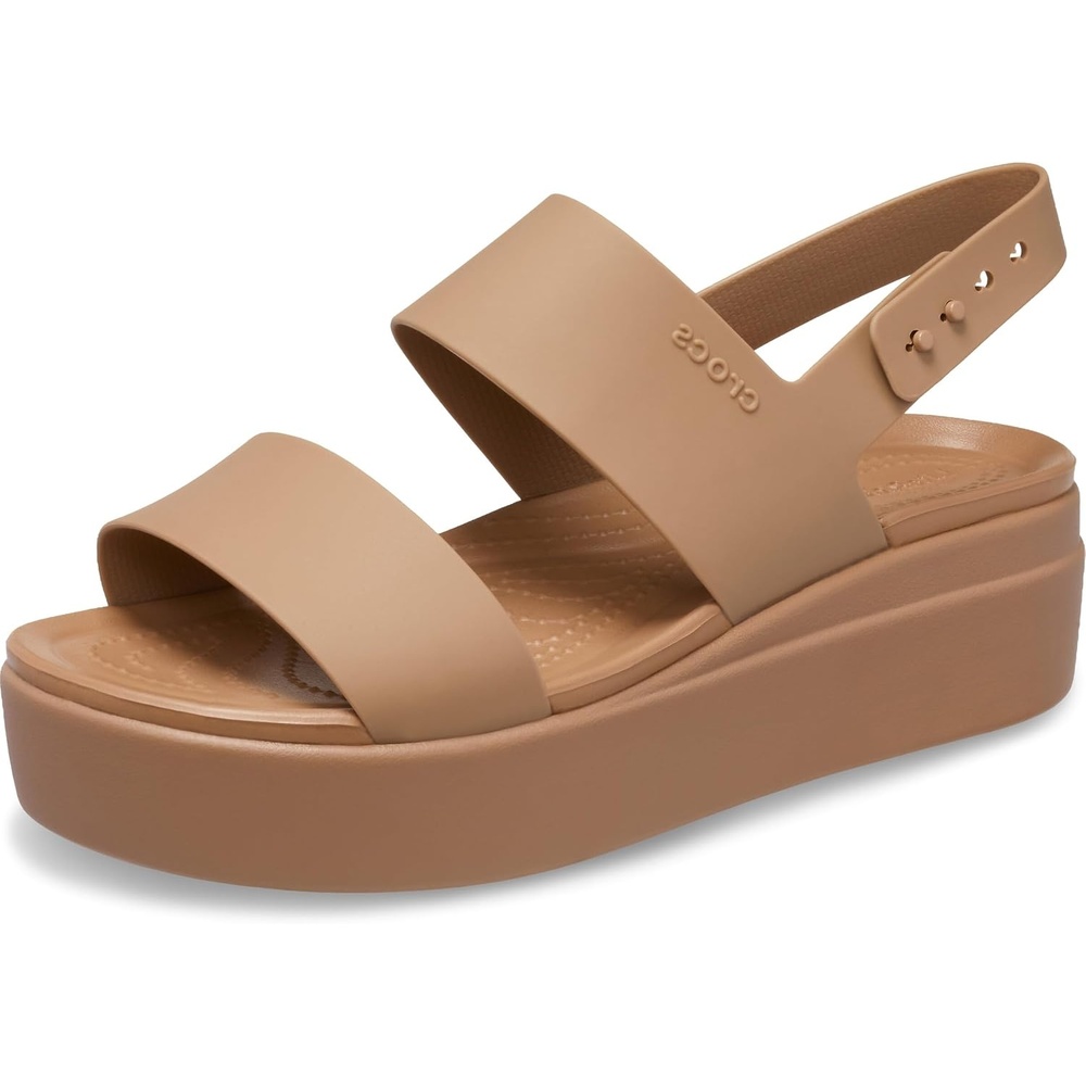 image:imageCrocs Womens Brooklyn Low Wedge SandalsMilk Chocolate