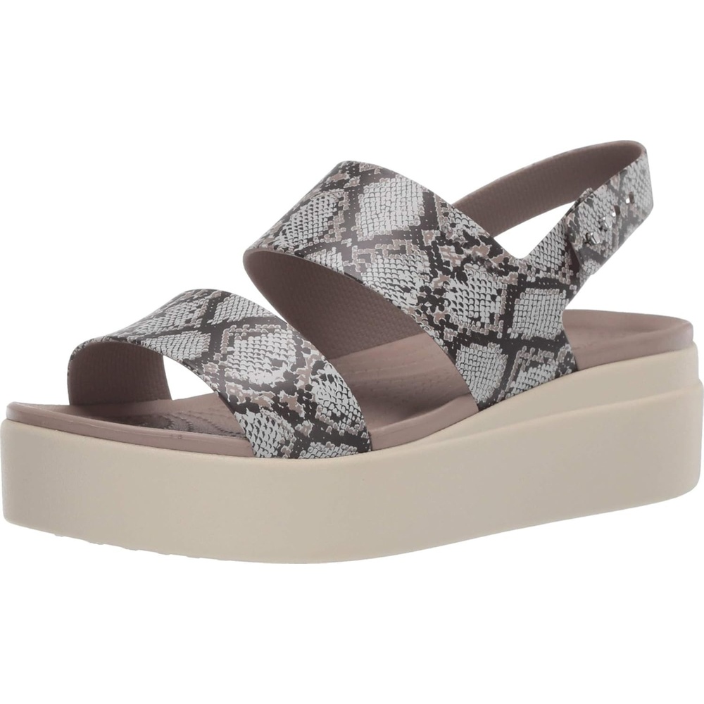 image:imageCrocs Womens Brooklyn Low Wedge SandalsMultiStucco