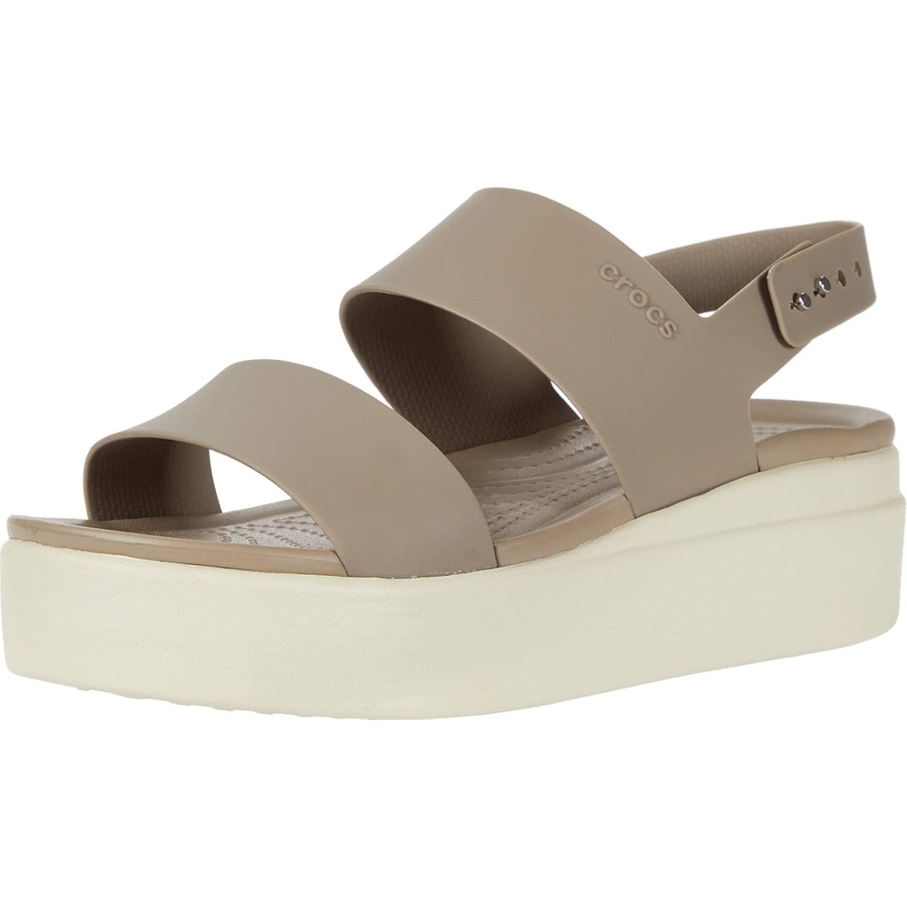 image:imageCrocs Womens Brooklyn Low Wedge SandalsMulticolor MushroomStucco