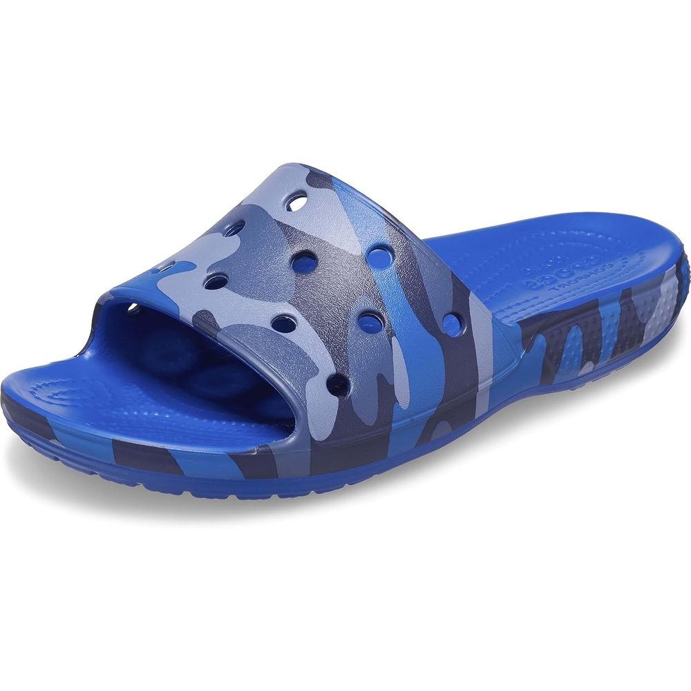 image:imageCrocs Womens Classic Camo Slide SandalsBlue BoltMulti