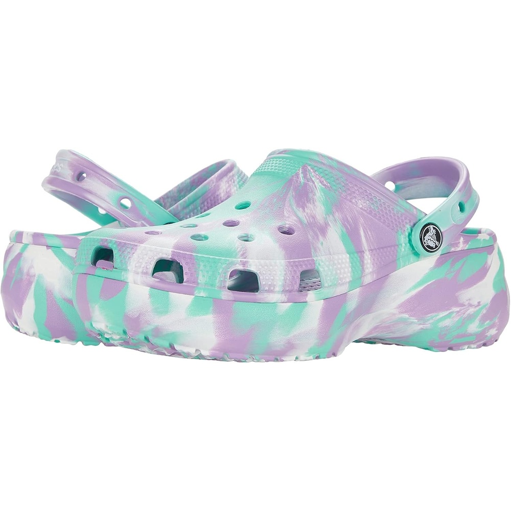 image:imageCrocs Womens Classic Graphic Platform ClogsPistachio Tie Dye