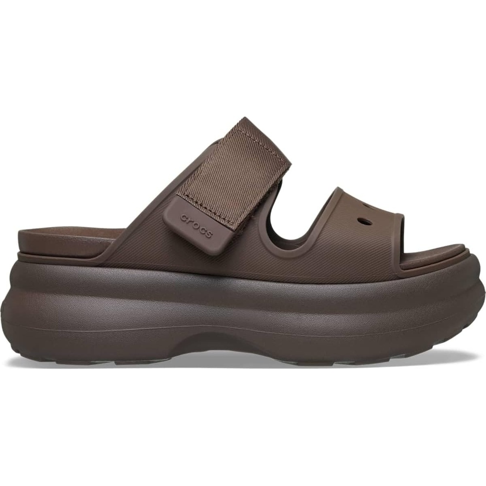 image:imageCrocs Womens Soho TwoStrap Sandals 24 Inch Platform LiteRide SinkIn Footbed Adjustable Upper StrapCoff Coffee