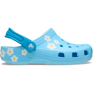 Crocs, Classic Clogs with Patterns and Graphics (Little Kid/Big Kid), Tinted Glass, 1, Medium