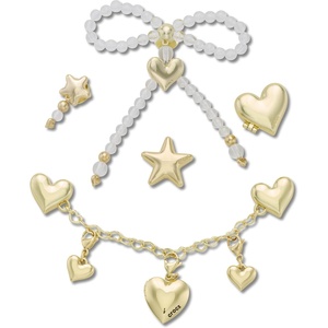 Crocs Jibbitz Bling & Jewelry Shoe Charm Packs(Gold Heart & Stars)