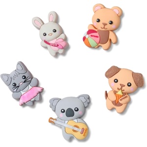 Crocs Jibbitz Cute Pets & Animals Shoe Charm Packs, Cutie Animal Friends, 5-Pack