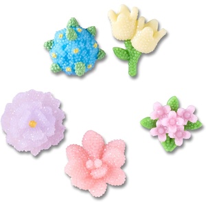 Crocs Jibbitz Flowers Shoe Charm Packs, Beaded Flowers, 5-Pack