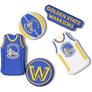 Crocs Jibbitz Shoe Charms, NBA Basketball Teams Sports Collection Multi Packs(Golden State Warriors)