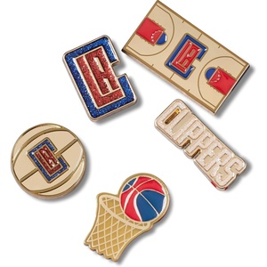 Crocs Jibbitz Shoe Charms, NBA Basketball Teams Sports Collection Multi Packs(Los Angeles Clippers Gold)