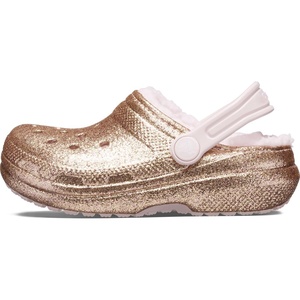 Crocs Kids’ Classic Lined Clog(Gold/Barely Pink)