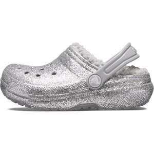 Crocs Kids’ Classic Lined Clog(Silver/Silver)