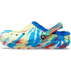 Crocs Kids’ Classic Lined Clog(Sulphur/Multi Marbled Tie-dye)